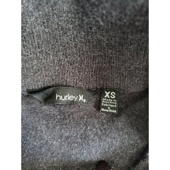 Hurley VTG Jacket Women Size XS Dark Gray Long Sleeve Mock Neck Logo Full Zip - Picture 3 of 11